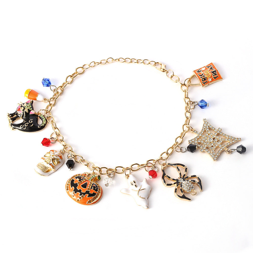 Chic Halloween Bracelet – Spooky Metal Alloy Jewelry for Costume & Party