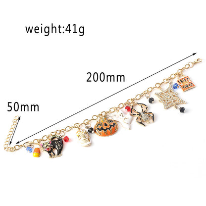 Chic Halloween Bracelet – Spooky Metal Alloy Jewelry for Costume & Party