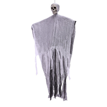 Halloween Ghost Decoration with Skeleton Head – Spooky Cloth Accessory