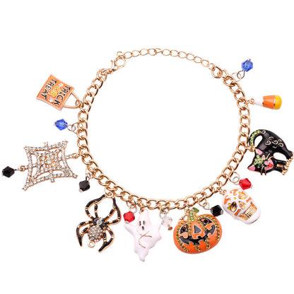 Chic Halloween Bracelet – Spooky Metal Alloy Jewelry for Costume & Party