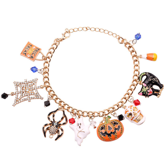 Chic Halloween Bracelet – Spooky Metal Alloy Jewelry for Costume & Party