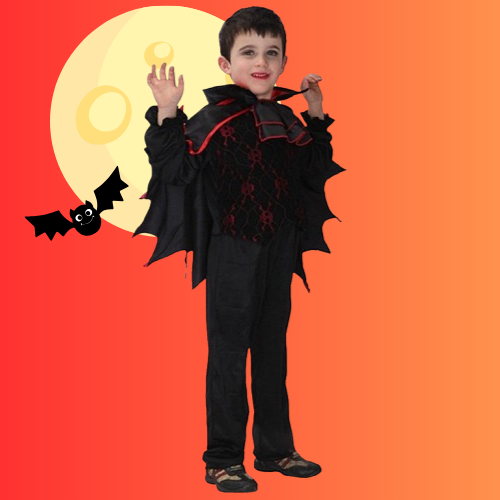 Kids Halloween Vampire Costume – Black & Red Outfit for Boys